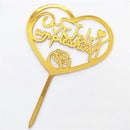 Golden Acrylic Happy Birthday Cake Topper Spanish language Birthday Party Cake Toppers For Kids holiday gifts Dessert Decoration