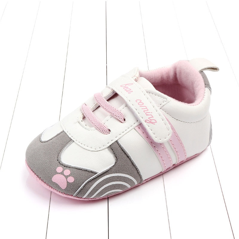 Newborn Print Heart Star Baby Sneaker PU Leather Baby Boys Girls First Walkers Soft Sole Infant Toddler Baby Shoes For 0-18M