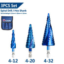 XCAN Metal Drills 4-32mm HSS Nano blue Coated Step Drill Bit Drilling Tools HSS Metal Wood Hole Cutter Step Cone Drill