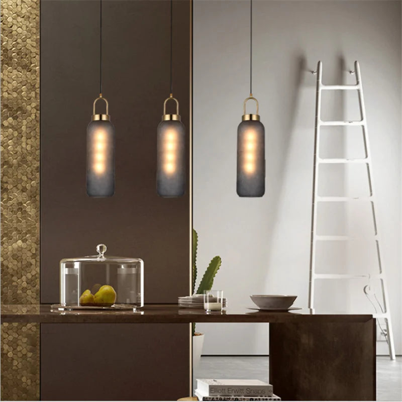 Nordic Glass Ball Pendant Lights Restaurant Dining Room Kitchen Hanging Lamps Study Bedroom Bedside Lamps Lighting Fixtures