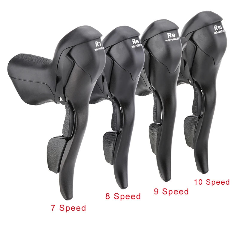 microNEW Road Bike Bicycle Shifter 2*10 Speed For 22.2-23.8mm Handlebar 7/8/9 Speed Dual Control Levers