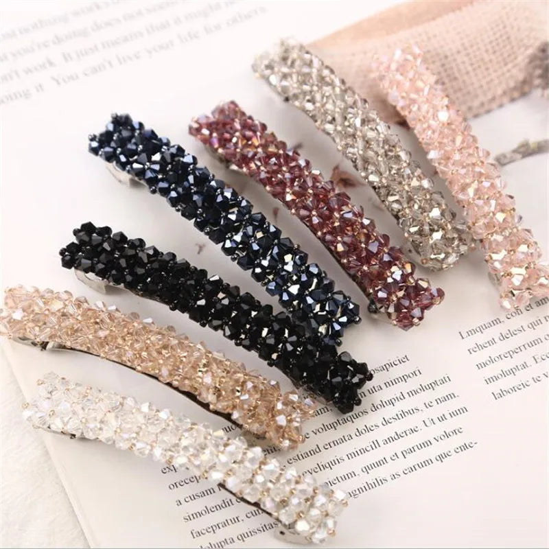 1pcs Women Girl Korean Crystal Elegant Crystal Pearl Hair Clip Barrettes Hairgrips Hair Pin Hair Accessories Styling Tools