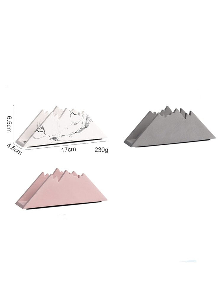 Nordic Home Snow Mountain Shaped Cement Table Napkin Holder Tissue Holder Tissue Clip For Desktop Decoration кольцо для салфеток