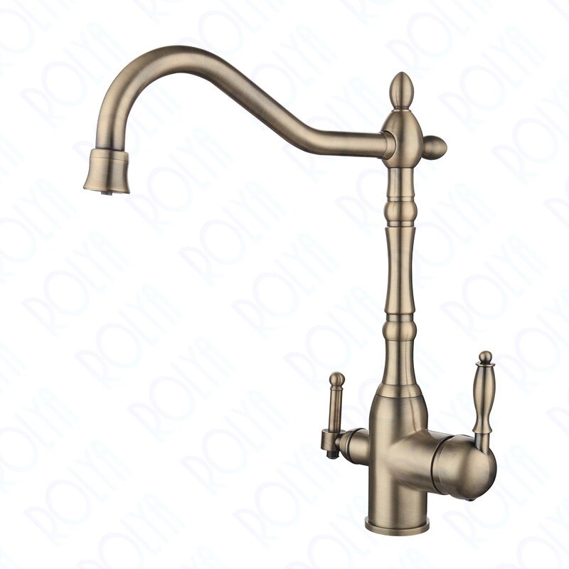 Rolya Victoria Antique Bronze/Gold/ORB 3-in-1 Kitchen Faucet Purified Water 3 Way Kitchen Tap Oil Rubbed Bronze