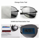 Luftfahrt Metallrahmen Polarisierte Sonnenbrille Herren Farbwechsel Sonnenbrille Pilotenbrille Herren Tag Nachtsicht Fahren