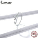 bamoer 925 Sterling Silver Love Ring Open Adjustable Finger Rings for Women Fine Wedding finger ring Jewelry 2020 New BSR146