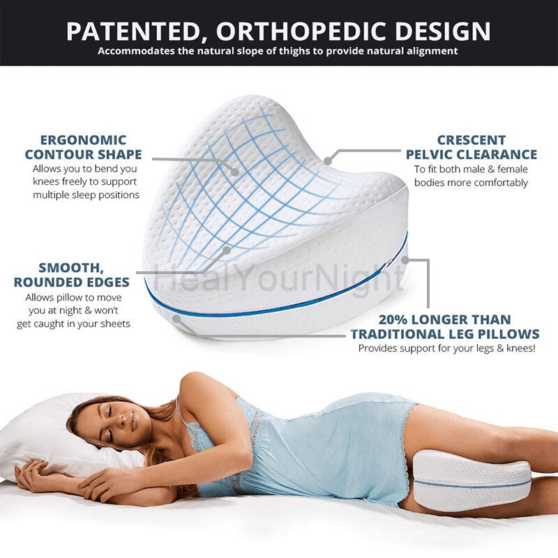 Body Pillow Memory Foam Leg Pillow Sleeping Orthopedic Pillow Hip Joint Pain Relief Thigh Leg Pad Cushion Home Memory Pillow