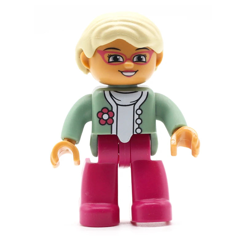 Big Size Action Figures City Princess Policemen Family Building Block Doll Character Accessory Assembly Toys for Children Gift