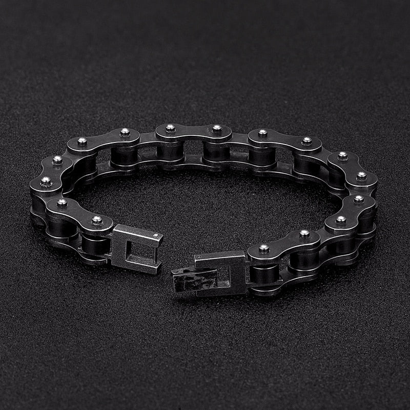 Stainless Steel Vintage Bicycle Chain Men Wide Bracelet Motorcycle Accessories Mens Jewelry Hand Chain Bangles Friends Bracelets