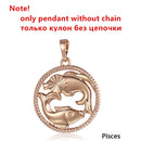 Tierkreiszeichen 12 Konstellation Anhänger Halskette 585 Roségold Farbe Horoskop Halskette Herren Kette Geschenk Modeschmuck GPM21