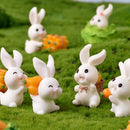 Easter Bunny Decoration Mini Resin Rabbit Craft Miniature Figurine Landscape Model Home Desktop Decor Fairy Garden Decoration