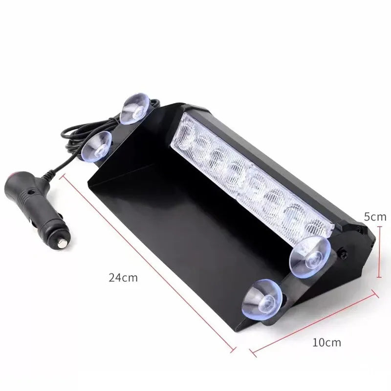 New 8LED 12V Car LED Strobe Light Truck Emergency Flasher Dash Strobe Warning Light Day Running Flash Led Police Lights Red/Blue