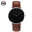 Hannah Martin Hochwertige Roségold Zifferblatt Uhr Herren Leder Wasserdichte Armbanduhr Damen Kleid Mode Japan Quarzwerk Saat
