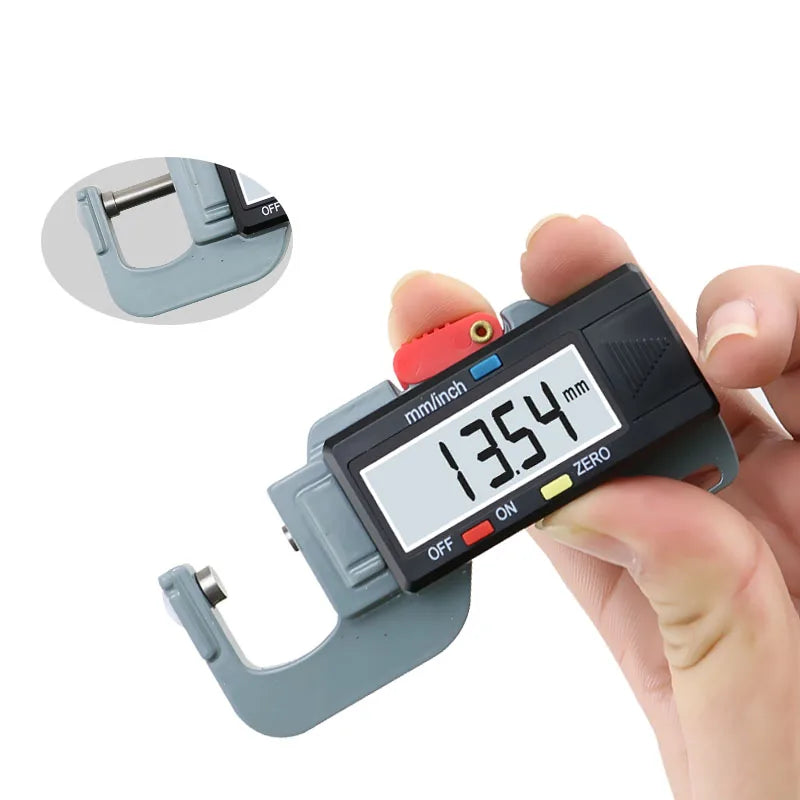 Precise Digital Thickness Gauge Meter Tester Micrometer Lateral Thickness Gauge For Leather Steel Plate Cloth 0-12.7 Mm/0.01mm