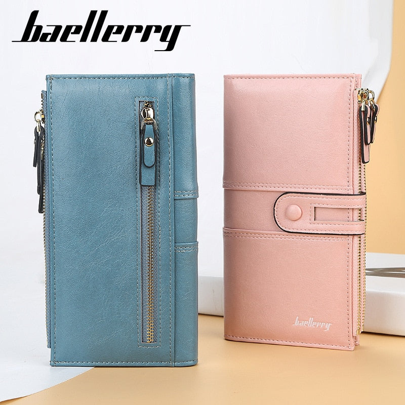 2022 Name Engrave Women Wallets Fashion Long Leather Top Quality Card Holder Classic Female Purse  Zipper Brand Wallet For Women