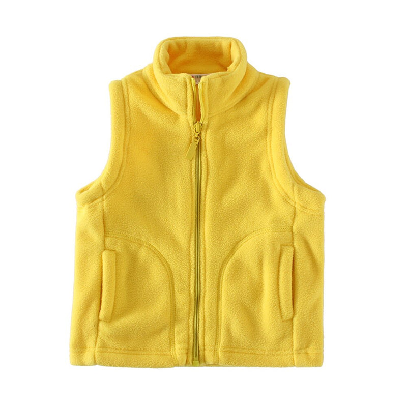 Mudkingdom Cute Girls Boys Fleece Vest Lightweight Full Zipper Sleeveless Jacket Kids Clothes Solid Toddler Coat Autumn Winter