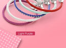 ATHENAIE Colorful Wire Charms Bracelet with 925 Sterling Silver CZ Love Heart Clasp for Women Fit Charm Beads DIY Gift