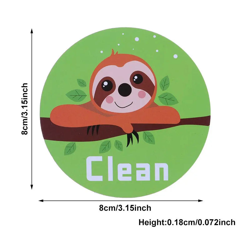Funny Owl Double Sided Dog Clean Dirty Sign Fridge Magnets Home Decor Dishwasher Magnetic Sticker