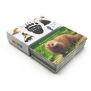 72PCS Montessori Lernkarten Tiere Fußspuren Montessori Englisch Lernen Karte Frühes Lernspielzeug Memory-Spiel für Kinder