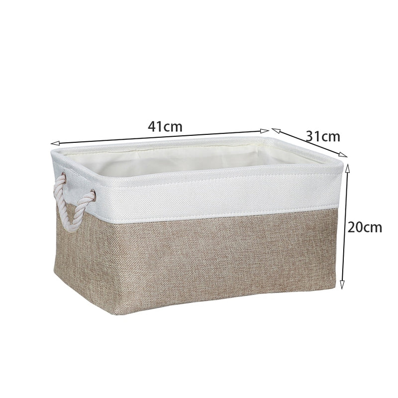 Cotton Linen Folding Storage Baskets Kids Toys Organizer Clothes and Sundries Storage Box Cabinet Storage Bag Laundry Basket