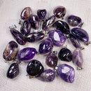 5pcs/lot Natural Amethysts Pendant Irregural Shape Small Pendnat Charms for Making Women DIY Necklace Size 10x25-15x35mm