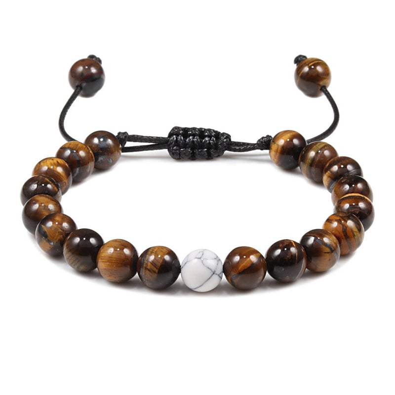 Tiger Eye Beaded Bracelets Bangles Men Braided Rope Healing Balance Yoga Charm Women Natural Stone Buddha Bracelet Adjustable