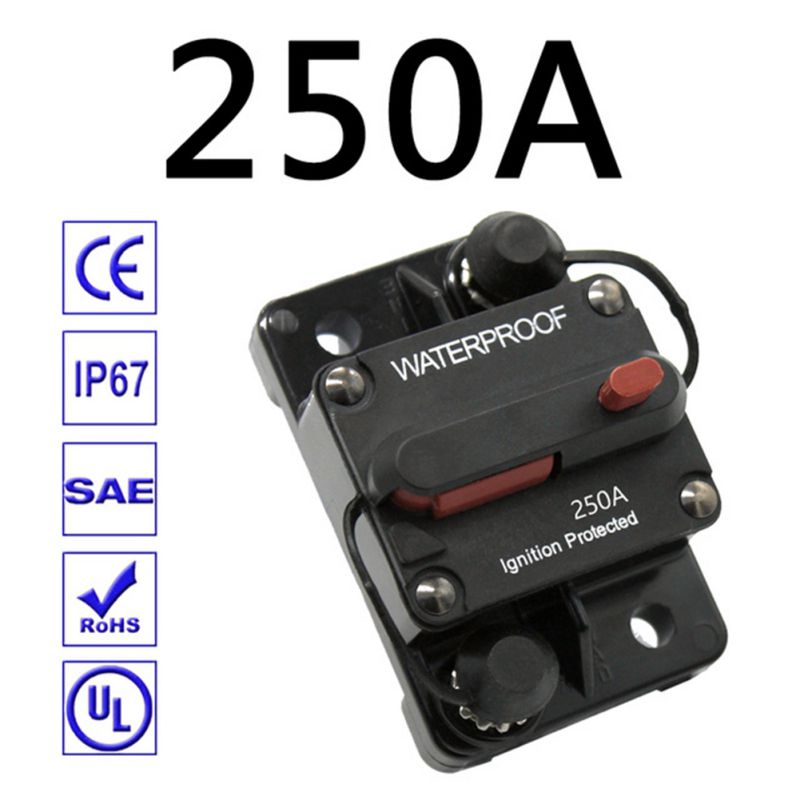 30A 40A 50A 60A 70A 80A 100A 120A 150A 200A 250A 300A AMP Circuit Breaker Fuse Reset 12-48V DC Car Boat Auto Waterproof