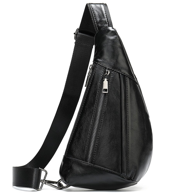 WESTAL Men's Shoulder Bag Men's Genuine Leather Chest Pack Man Sling Messenger Bags Belt Small Crossbody Bags Side Bags for Men