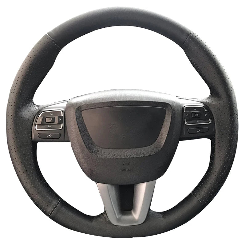 Customized Original DIY Car Steering Wheel Cover For Seat Leon Alhambra Toledo 2011 2010 2012 Leather Braid For Steering Wheel
