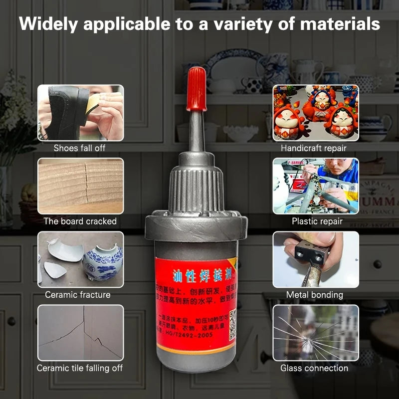 New Multi Purpose Adhesive Glue Plastic Wood Metal Rubber Tire Repair Glue Soldering Agent Metal Welding Flux 0.5 Fl Oz Vc