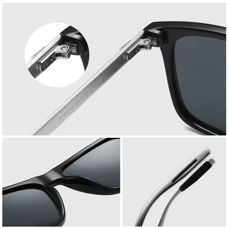 VIVIBEE Luxury Square Polarized Sunglasses Men Driving Blue Mirror Lens Classic Unisex Sun Glasses 2024 Trends Women Shades