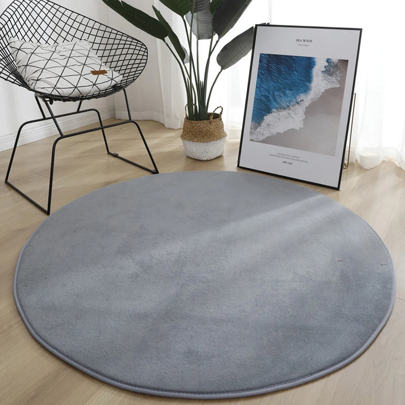 For Bedroom Living Room Round Coral Velvet Carpet Yoga Mats Home Decorations Water Absorption Sofa Carpet Children Rug Anti-slip