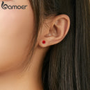 bamoer Birth Stone AAA Cubic Zircon Stud Earring 925 Sterling Silver Birthstone Ear Stud April Gifts Silver Jewelry SCE862