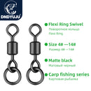 DNDYUJU 30pcs Carp Fishing Micro Ring Swivel Flexi Accessories For Carp Fishing Rolling Swivel with Ring for D-Rig Tackle