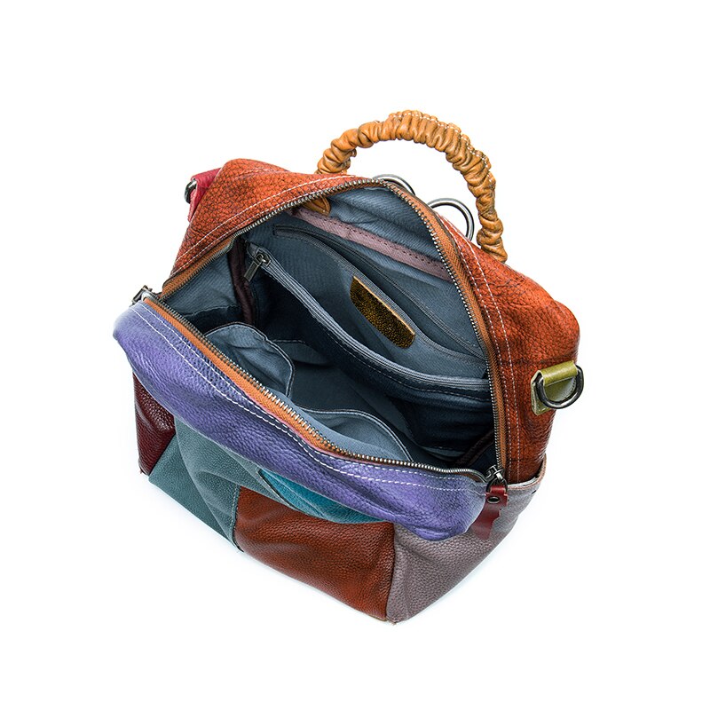 WESTAL women's leather backpack women's genuine leather mochila notebook travel over shoulder school backpack for teenager 031