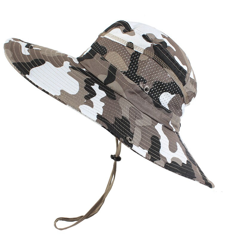 UPF 50+ Bucket Hat Men Women Bob Boonie Hat Summer UV Protection Camouflage Cap Military Army Hiking Tactical Outdoor Sun Hat