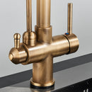 The Twofold Tap | Rozin 2-in-1 Filtered Kitchen Faucet in Antique Brass