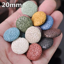 5pcs Natural Volcano Lava Stone Flat Round 20mm 27mm 32mm Loose Crafts Beads lot for Jewelry Making DIY Earring Findings