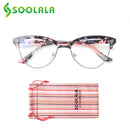 SOOLALA Cat Eye Semi-Rimless Anti Blue Light Filter Eyeglasses Frame Women Blue Light Blocking Anti Radiation Computer Glasses