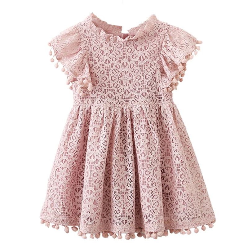 Girls Lace Flower Dress Summer Ball Gown Brithday Dresses Infant Baby Kids Cotton Princess Party Dress Children Clothing