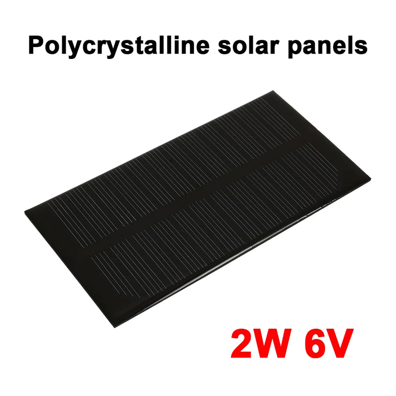 Solar Panel 2W 6V Durable Solar Generator Solar Chargers Pane Light Outdoor DC Output Waterproof Panel