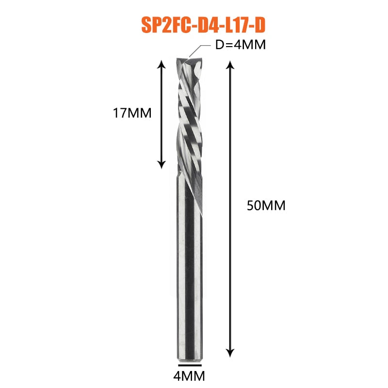 Compression milling cutter woodwork UP &amp; DOWN Cut Two Flutes Spiral Carbide Milling Tool CNC Router Wood End Mill Cutter Bits