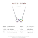bamoer Genuine 925 Sterling Silver Rainbow Color Infinite Love Short Chain Necklace for Women Girl Gift Collar 2020 New SCN402