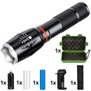 LED 8000 Lumens T6 Handheld Tactical Flashlight  COB Lantern Magnetic 6 Modes Water Resistant For Telescopic Focusing Work Light