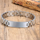 Vnox Gold Tone Stainless Steel Mens ID Bracelets Free Engraving Laser Name Date Customize Gift