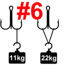 10pcs Thick Treble Hook Strong Silvery and Black Fishing Hook Saltwater Fishhook Barbed Sea Triple Hook