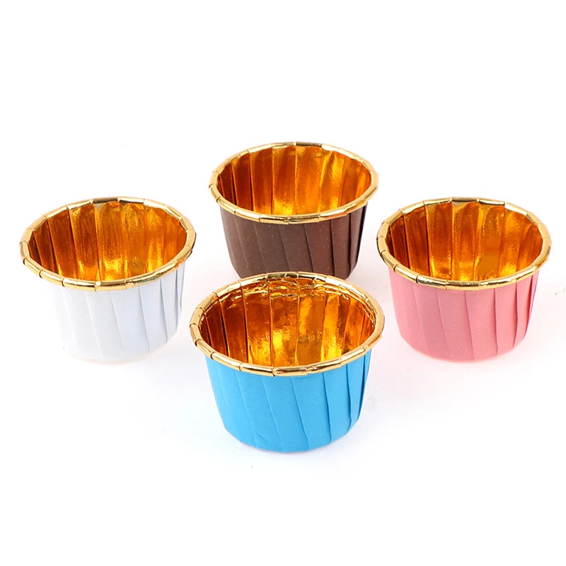50/100pcs/Pack Muffin Baking Cup Tray Case Cake Paper Cups Pastry Tools Party Supplies 6Colors Cupcake Liner Cake Wrappers