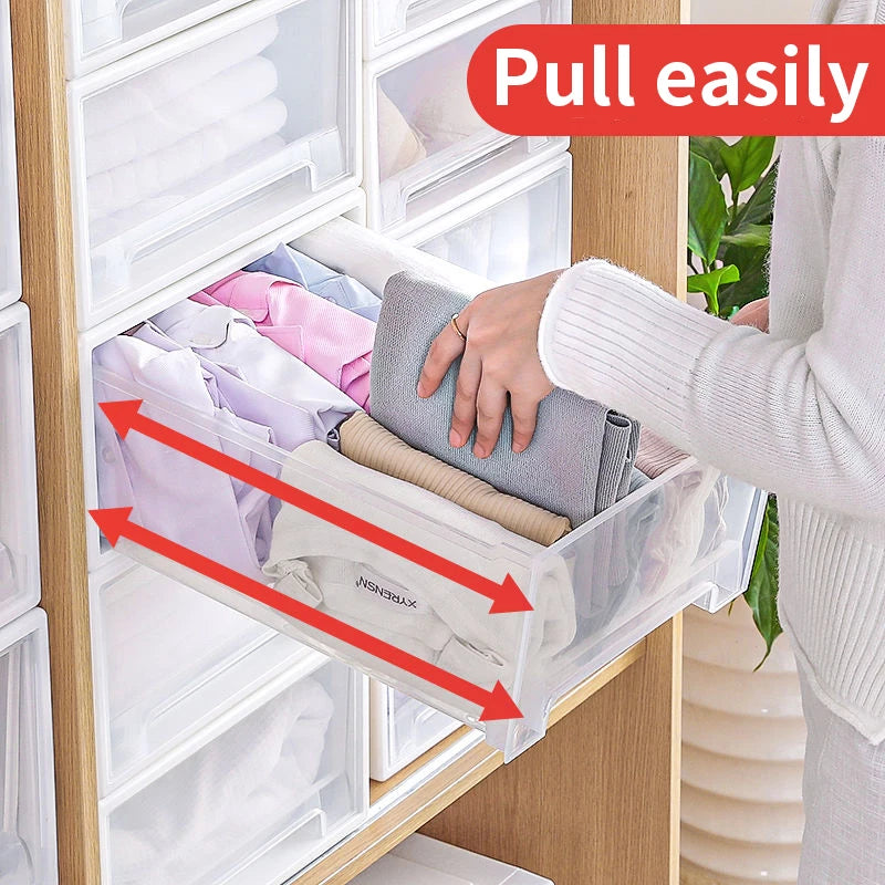 Stackable Clothes Storage Box with Drawer Type Plastic Container Underwear Bra Saves Home Wardrobe Space Organizer Boxs