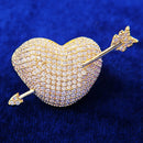 Bubble Letter Couples Ring for Men Arrow Heart Real Gold Plated Hip Hop Jewelry Valentines Day Gift 2022 Trend