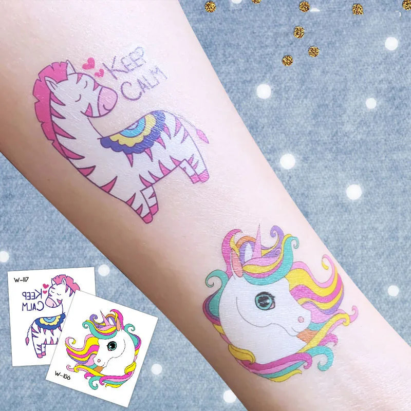 Cartoon Fantasy Animal Tattoo Stickers for Kids Funny Temporary Tattoos Transfer Stickers Children Boys Girls Birthday Gifts Toy